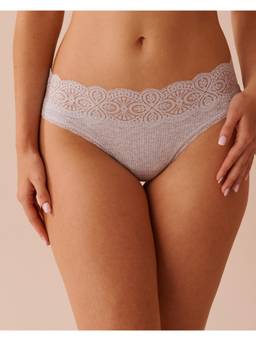 La Vie En Rose - Cotton and Linear Lace Band Bikini Panty