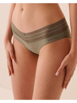 La Vie En Rose - Grey Cotton Hiphugger Panty