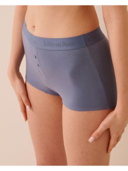 La Vie En Rose - Blue Super Soft Lace Trim Boyshort Panty