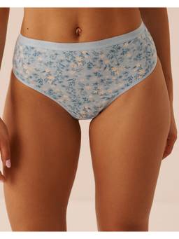 La Vie En Rose - Blue Super Soft Lace Trim Cheeky Panty