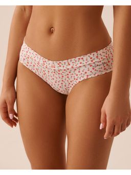 La Vie En Rose - White Lace Trim Pointelle Cheeky Panty
