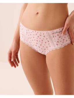 La Vie En Rose - Mesh and Lace Trim Cheeky Panty