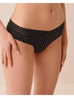 La Vie En Rose - Black Microfiber Invisible Cheeky Panty