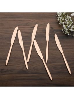 BlackCarrot - Premium Stainless Steel Rose Gold Knife Set of 6