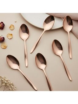 BlackCarrot - Premium Stainless Steel Rose Gold Spoon Set of 6