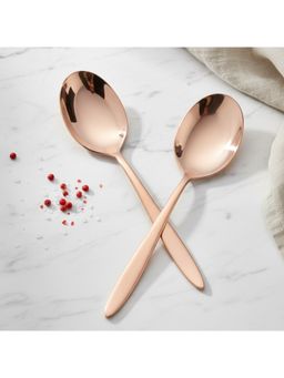 BlackCarrot - Premium Stainless Steel Rose Gold Serving Spoon (Pack of 2)