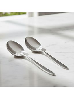 BlackCarrot - Premium Stainless Steel Silver Serving Spoon (Pack of 2)