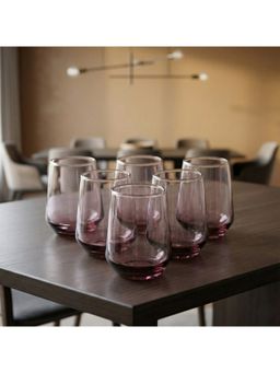 BlackCarrot - Premium Lead Free Pink Water Glasses (Pack of 6)