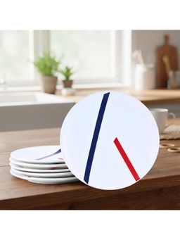 BlackCarrot - 6-Piece White Tamo Ceramic Quarter Plate Set