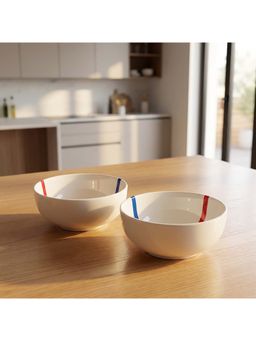 BlackCarrot - 2-Piece White Tamo Ceramic Snack Bowl Set