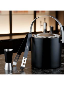 BlackCarrot - Black Ice Bucket and Tong Set Of 2