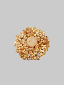 House of D'oro - Tiranya Brown Cluster Bead and Pearl Ring