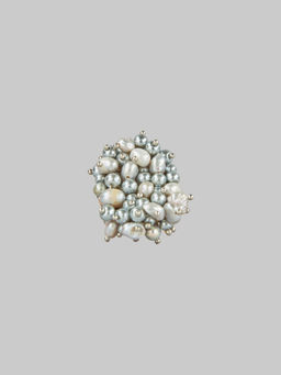 House of D'oro - Fenella Silver Beaded Cluster Ring
