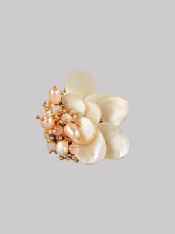 House of D'oro - Eluna Pink Bead and Pearl Ring