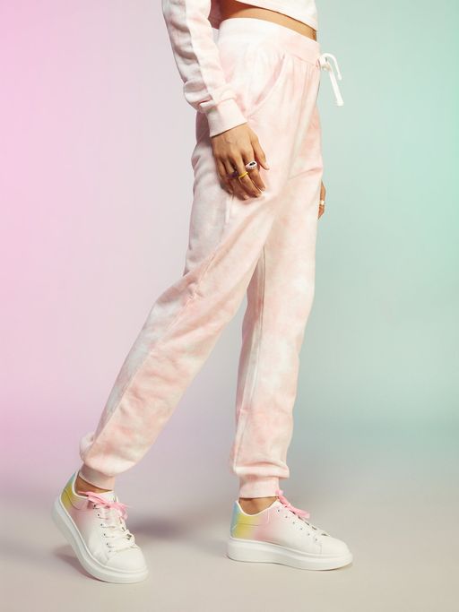 Buy MIXT by Nykaa Fashion Pink And White Tie Dye Hoodie Jogger Co