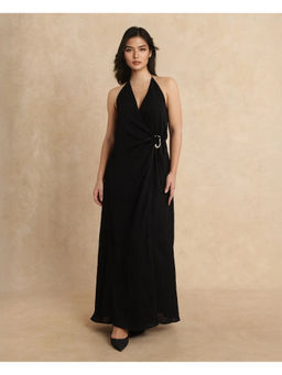 RAREISM - Janram Primary Black Wrap Maxi Dress