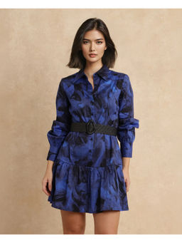RAREISM - Janyulu Dark Blue Fit & Flare Mini Dress