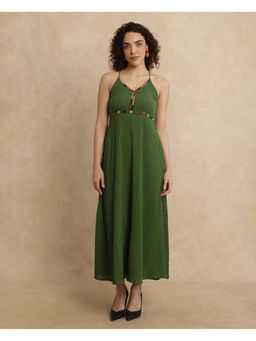 RAREISM - Ronad Primary Green A-Line Maxi Dress