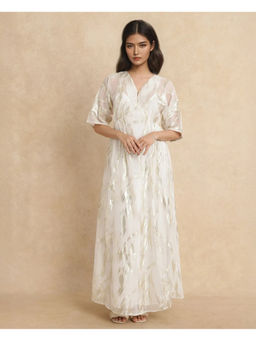 RAREISM - Ronoli Primary Off White Flared Maxi Dress