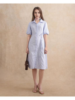 RAREISM - Ronwer Blue Fit & Flare Midi Dress