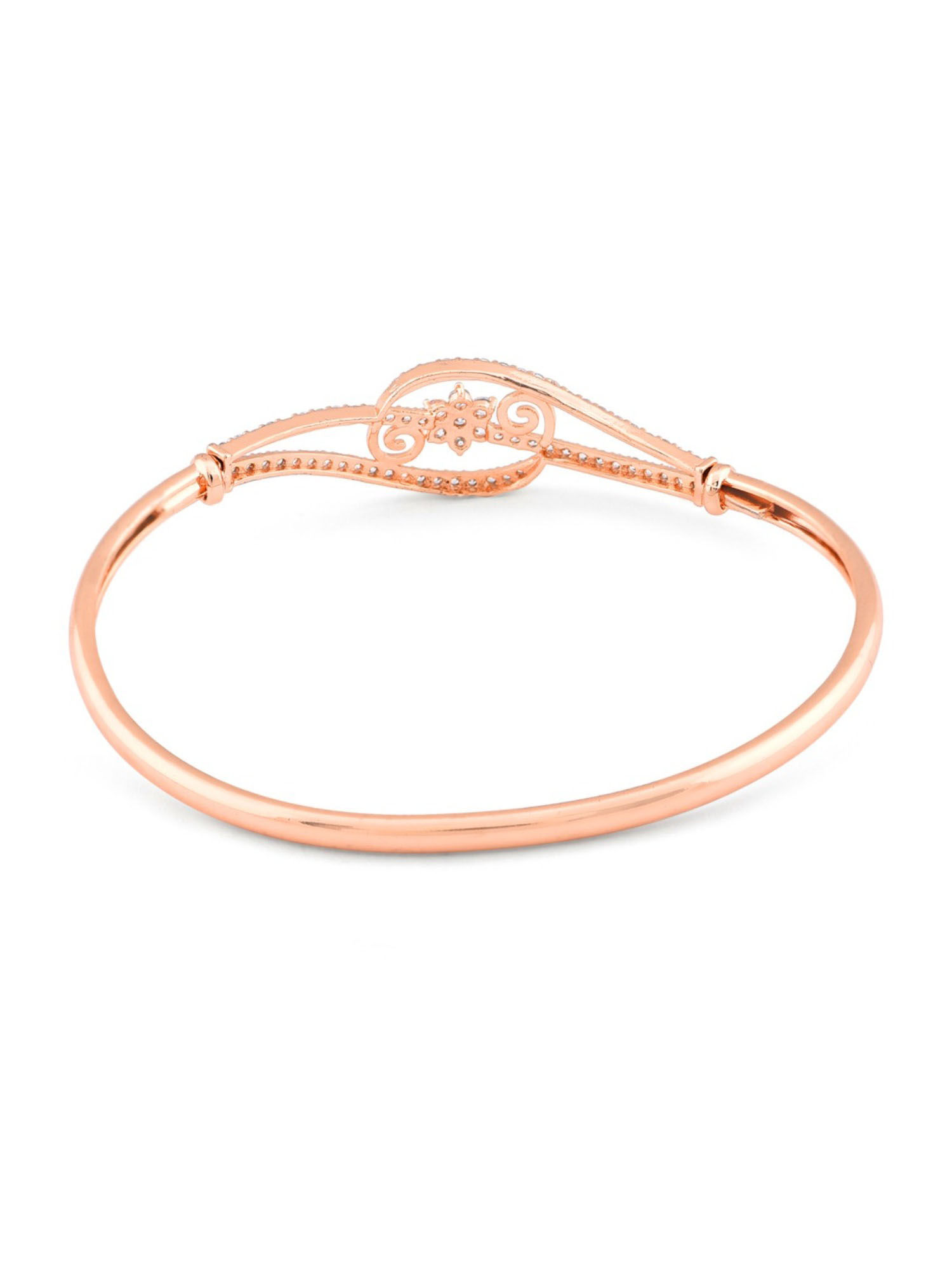 Buy Zaveri Pearls Rose Gold Dazzling Cubic Zirconia Contemporary
