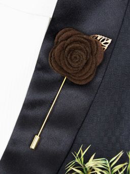 PELUCHE - The Prince Charming Dark Brown Brooch Lapel Pin For Men