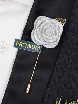 PELUCHE - The Prince Charming Grey Brooch Lapel Pin For Men