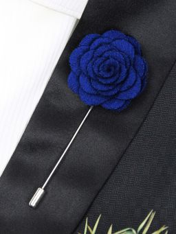 PELUCHE - Blooming Charm Blue Brooch Lapel Pin For Men