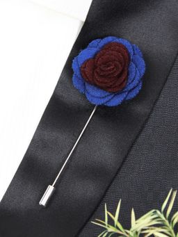 PELUCHE - Graceful Bloom Maroon Brooch Lapel Pin For Men