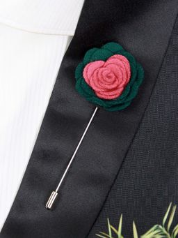 PELUCHE - Graceful Bloom Pink Brooch Lapel Pin For Men