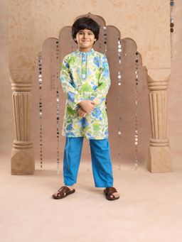Lil Drama - Jaipur Boys Blue Kurta & Pyjama (Set of 2)