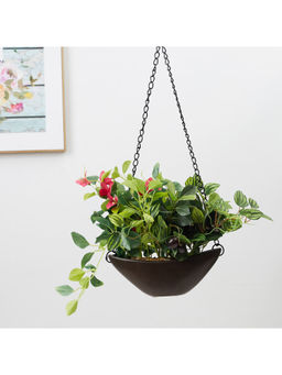 HomeTown - Ilana Faux Hanging Assort Leaf Ceramic Pot 60 Cm in Green Colour