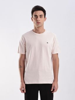 Calvin Klein - Solid Regular-Fit Cotton Pink T-Shirt