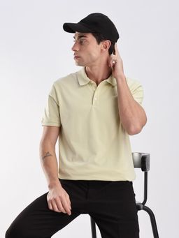 Calvin Klein - Solid Regular-Fit Cotton Yellow Polo T-Shirt