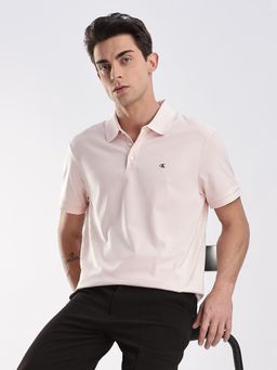Calvin Klein - Solid Regular-Fit Cotton Pink Polo T-Shirt