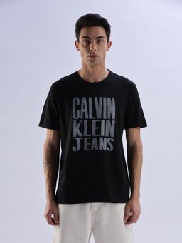 Calvin Klein - Logo Regular-Fit Cotton Black T-Shirt
