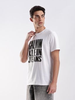 Calvin Klein - Logo Regular-Fit Cotton White T-Shirt