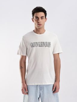 Calvin Klein - Logo Regular-Fit Cotton White T-Shirt