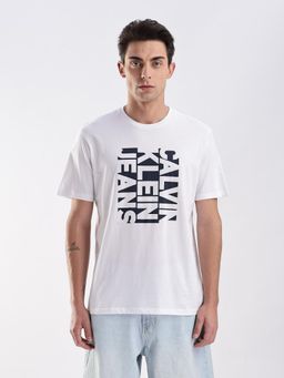 Calvin Klein - Logo Regular-Fit Cotton White T-Shirt