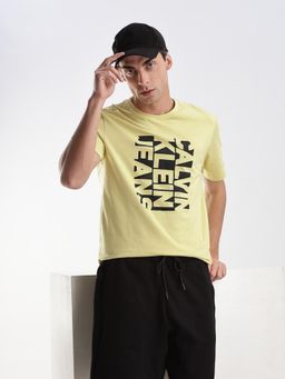 Calvin Klein - Logo Regular-Fit Cotton Yellow T-Shirt