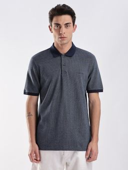 Calvin Klein - Solid Regular-Fit Cotton Grey Polo T-Shirt