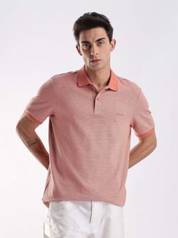 Calvin Klein - Solid Regular-Fit Cotton Pink Polo T-Shirt