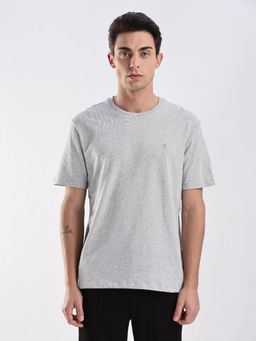 Calvin Klein - Solid Regular-Fit Cotton Grey T-Shirt