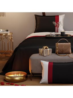 Stoa Paris - Black Polyester King Bedsheet with 2 Pillow Covers