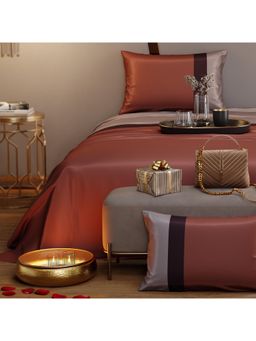 Stoa Paris - Pink Polyester King Bedsheet with 2 Pillow Covers