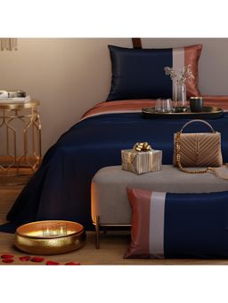Stoa Paris - Blue Polyester King Bedsheet with 2 Pillow Covers