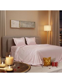 Stoa Paris - Pink King Satin Bedsheet with 2 Pillow Covers