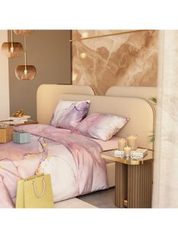 Stoa Paris - Beneath Skies Lavender Satin Bedsheet with 2 Pillow Covers (King)