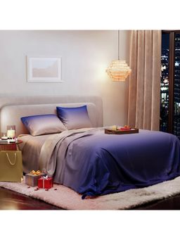 Stoa Paris - Skies Of Paris Evening Glow 300 Tc Satin Printed King Bedsheet with 2 Pillow Covers