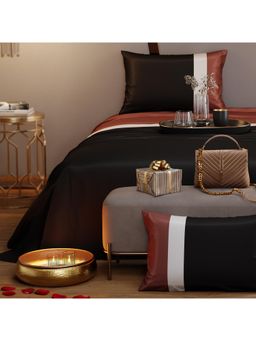 Stoa Paris - Vogue Collection 300 Tc Sateen Metro Lines Super King Bed Sheet With 2 Pillow Covers
